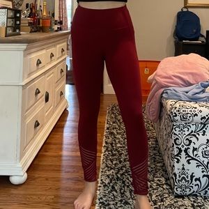 Maroon High Waisted Leggings